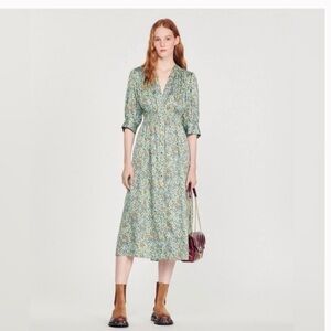 Sandro Provence Midi Floral Print Women's Dress